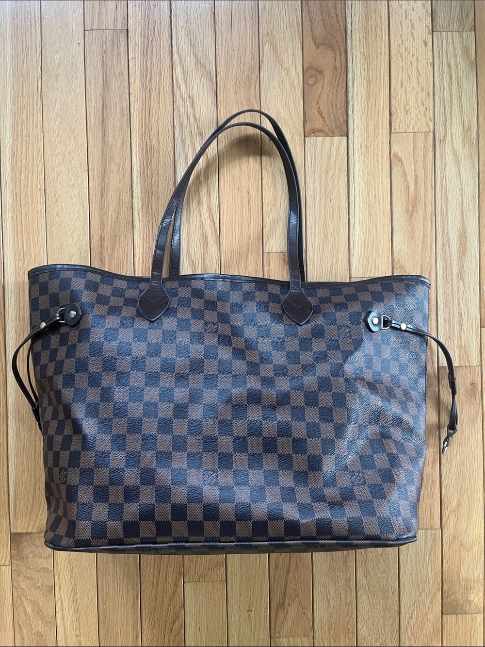 Checkerboard Black Brown Tote Bag